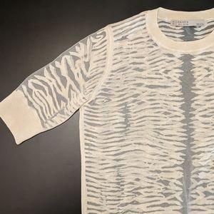 ALLSAINTS sheer animal stripe sweater